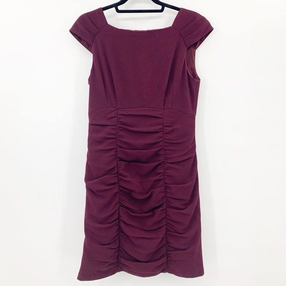 Nanette Lepore Burgundy Ruched Dress. Sz‎ 10